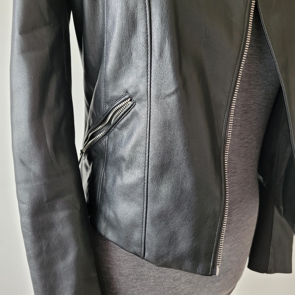 Zara TRF Outerwear Faux Leather Biker Jacket - Picture 9 of 11